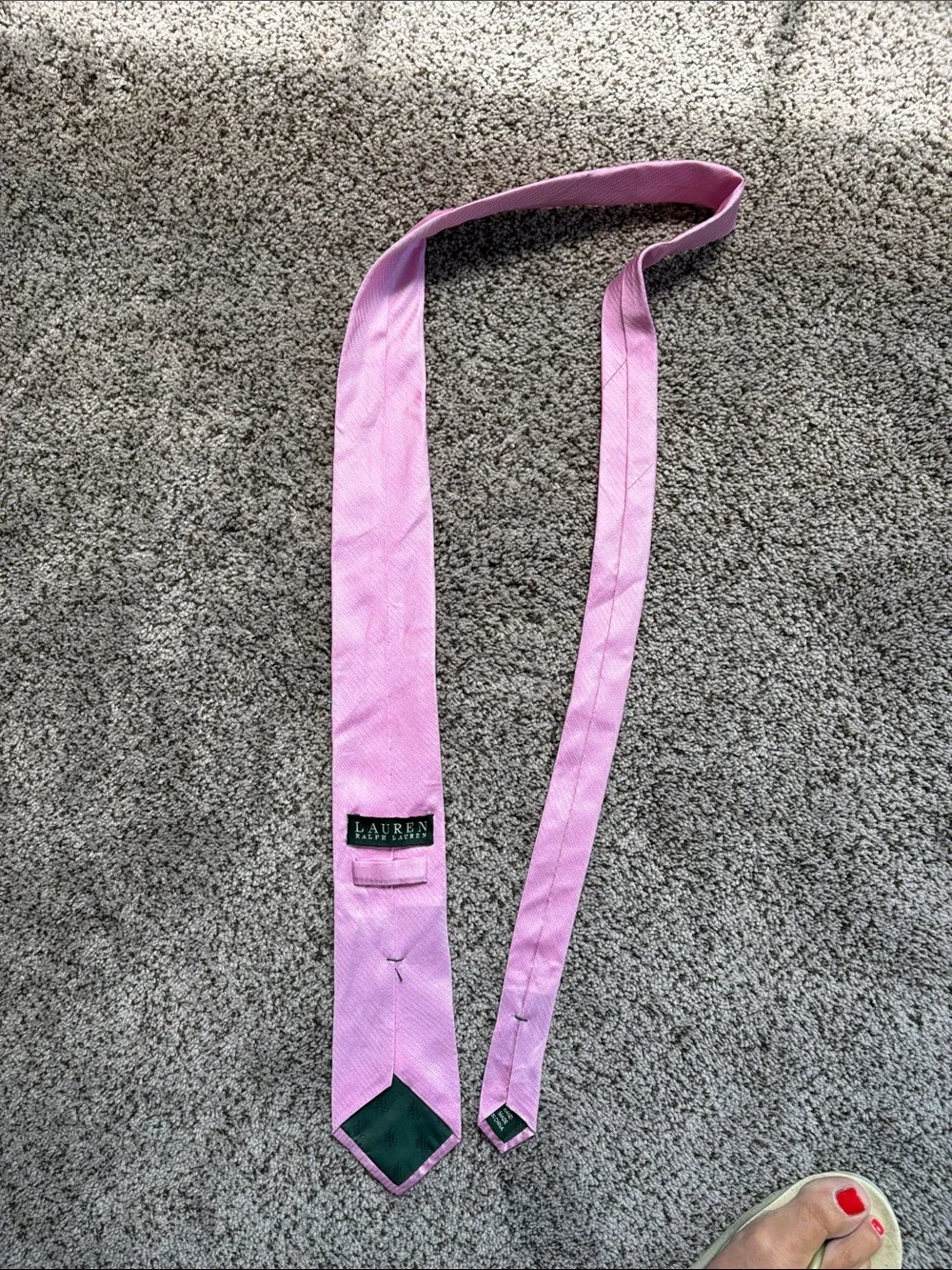 Lauren Ralph Lauren Pink Solid Silk Tie